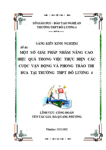 SKKN Một số giải pháp nhằm nâng cao hiệu quả trong việc thực hiện các cuộc vận động và phong trào thi đua tại Trường THPT Đô Lương 4