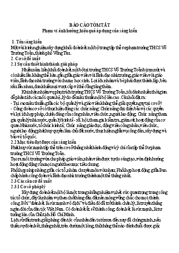 SKKN Một vài kinh nghiệm xây dựng khối đoàn kết nội bộ trong tập thể sư phạm Trường THCS Võ Trường Toản, Thành phố Vũng Tàu